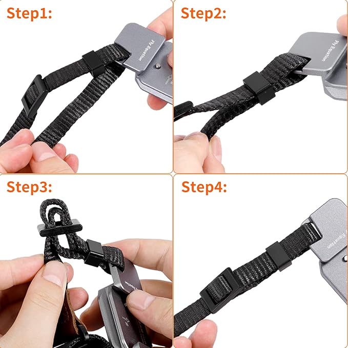 Camera Strap for Photographers, Adjustable Nylon Shoulder Strap with Leather Trim, 39-63 Inch (Night Black)