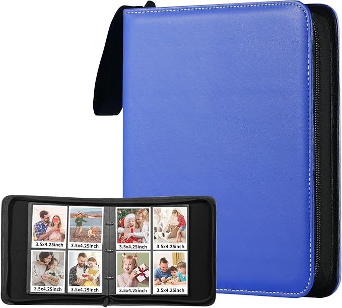Polaroid Photo Album Book with 240 Pockets 3.5x4.25 Inch Pictures Fits for Polaroid i-Type, 600, SX-70，Go instant photos and Fujifilm Instax Wide Square Photos（Marine Blue）