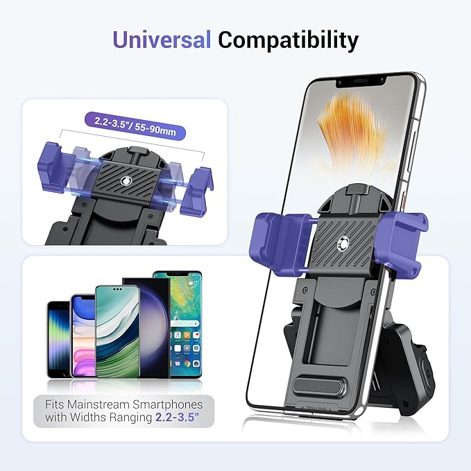 KIWIFOTOS Phone Camera Grip Smartphone Tripod Mount Handle Holder for iPhone 15 14 Pro Max S23 S22 Ultra with Bluetooth Shutter and Cold Shoe Adapter Selfie Vlog Video Shooting-White