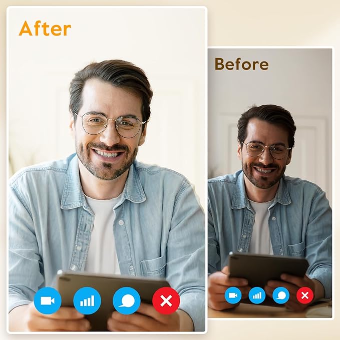 White 1Pack Video Conference Lighting for Zoom Meeting, Ring Light for Desk with Flexible Stand