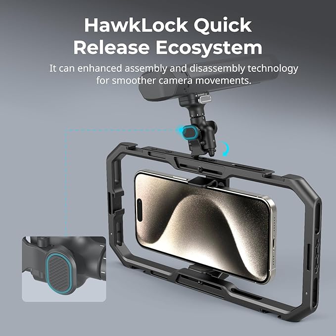 SmallRig Rotatable Bilateral Quick Release Side/Top Handle for SmallRig HawkLock Quick Release Ecosystem for Smartphones 4842