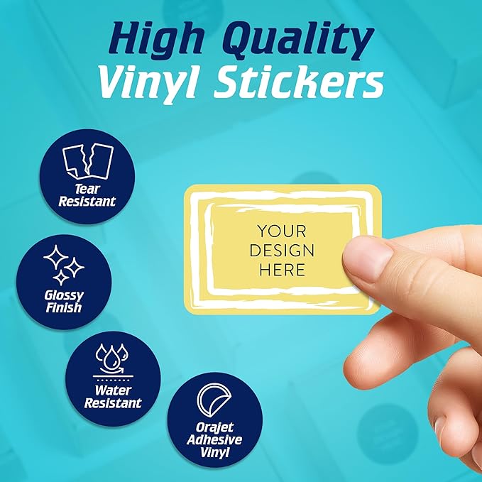 100 Custom Vinyl Stickers - Upload Your own Image, Text, Design, Logo - Personalized Logo Labels for Handmade, Packaging, Bottle, Jars, Candle, Brand Stickers (Lemon Swirls, 6x4)