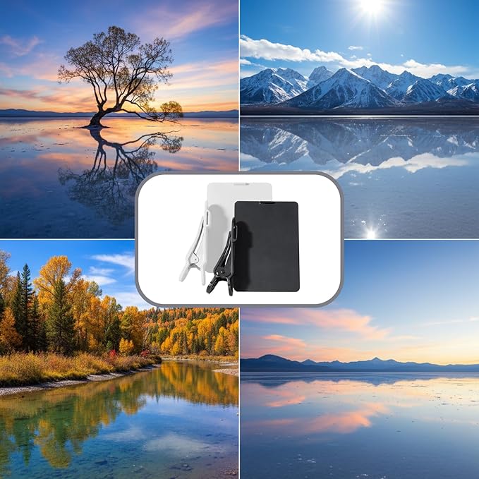 2 PCS Smartphone Camera Mirror Reflection Clip Kit, Mirror Reflection Clip for Smart Phone Camera, Mirror Effect Lens for Outdoor Travel Photography and Creative Selfies
