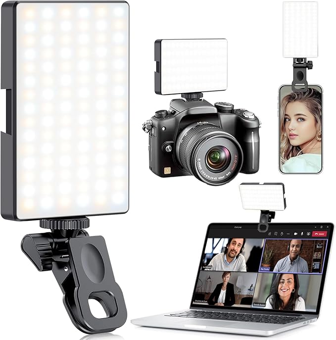 Selfie Ring Light Kit with Tripod - 98 LED Portable Lighting for Video Conferencing, Streaming, Makeup, Includes Phone Clip & Webcam Adapter, 3 Modes, CRI 97+ for iPhone, Laptop, TikTok (Black)