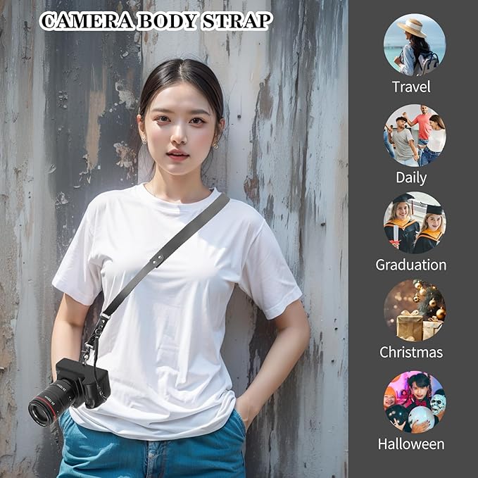 Bebaimis Single Camera Harness Strap for 1 Camera,Leather Camera Strap for Photographers,Leather Camera Harness Gear DSLR/SLR