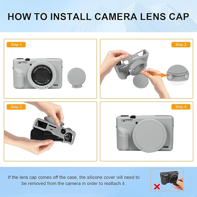 G7X Mark II Case, Protective Case for Canon Powershot G7X Mark II Digital Camera, Removable Lens Cover Silicone Sleeve Soft Camera Cover Rubber Protective Body Skin-Light Grey