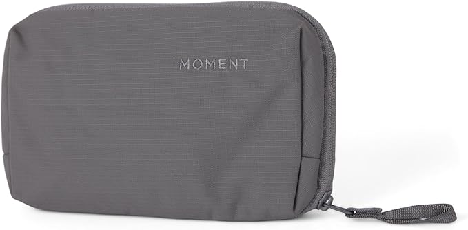Moment Everything Tech Organizer – Water-Resistant Travel Pouch for Cables, Chargers & Accessories | Regular & Mini Sizes (Gray, Mini)