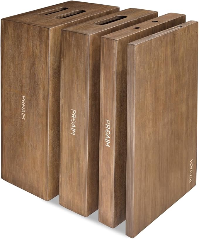 PROAIM Set Of 4 APPL-Boxes (Brown) for Studio, Film Set & Photography. Made of 12-ply Cedar Base Wood. For Studio & On-Location Use (AB-SET4-BR)