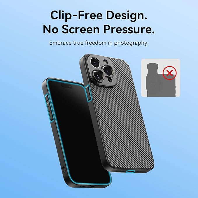 APEXEL 17MM Thread Lens Phone Case Compatible for iPhone 15 Pro Max, Compatible with All Telephoto Macro Lenses with 17mm Thread Black