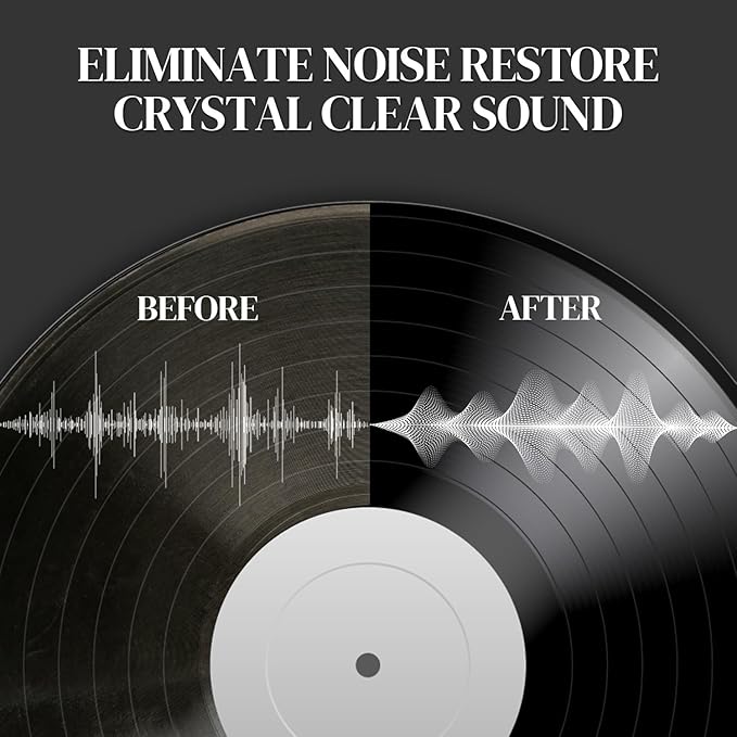 Vinyl Record Cleaner Kit - Complete 5-in-1 Vinyl Records Cleaning Kit Includes Soft Velvet Record Brush, Cleaning Liquid, Anti-Static Nano Fiber Record Cleaning Brush, Cleaning Cloth and Storage Bag