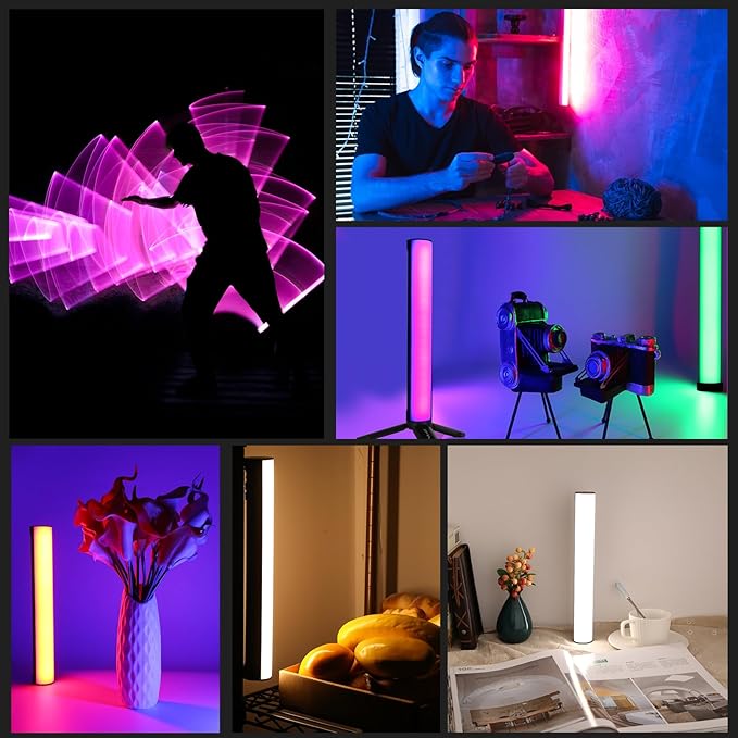 PULUZ Magnetic Handheld Light Wand, Full Color RGB Light Stick, LED Fill Light with 3000mAh Rechargeable Battery, 2500-9000K Dimmable Camera Tube Light for Studio Photography TikTok YouTube Vlog, 30cm