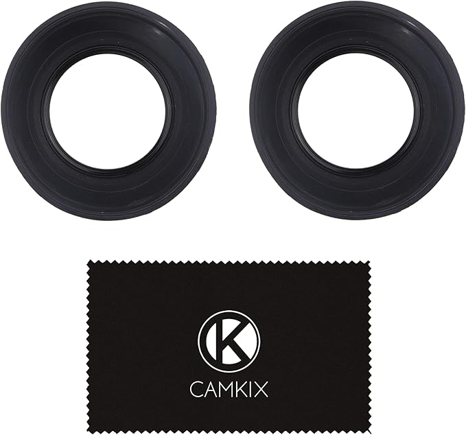 Camera Lens Hood - Rubber - Set of 2 - Collapsible in 3 Steps - Sun Shade/Shield - Reduces Lens Flare and Glare - Blocks Excess Sunlight for Enhanced Photography and Video Footage