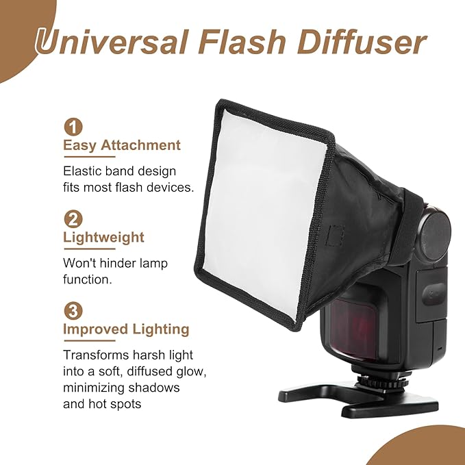 PATIKIL 6" x 6.7" Flash Diffuser Light SoftBox, 2Pcs Universal Collapsible Flash Diffuser with Storage Pouch for SB-5000 SB-700 SB-300 SB-900 SB-910 SB-600 SB-4, Black