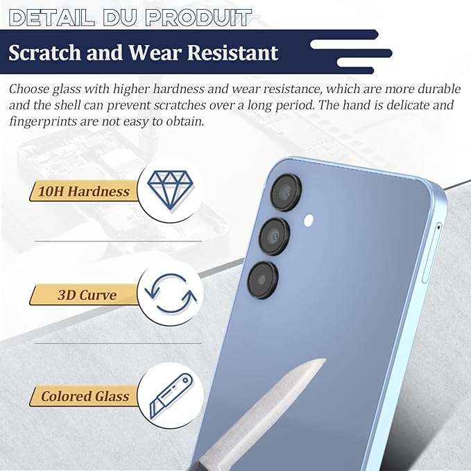 YWLRONG for Samsung Galaxy A15 Back Glass Replacement for Samsung Galaxy A15 5G A156U A15 4G A155U Rear Glass Replacement Battery Cover Housing Door Accessories Parts with Repair Tools (Blue)