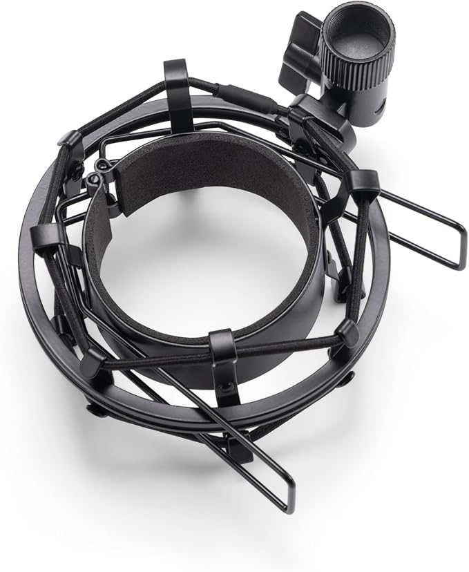 On-Stage MY430 Shock Mount for Studio Mics (55–60 mm) (Elastic Suspension Mount for Large-Diaphragm Condenser Microphones, Adjustable, Vibration Isolation, Steel Adapter, 5/8"-27 Threading, Black)