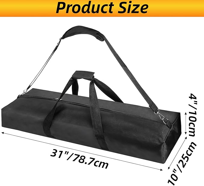 Youeon 2 Pcs 31x10x4 Inch Tripod Carrying Bag, Water Resistant Long Carry Case with Padded Adjustable Strap & Durable Handles, Versatile Stand Bag for Speaker, Mic, Tripod, Light, Tent