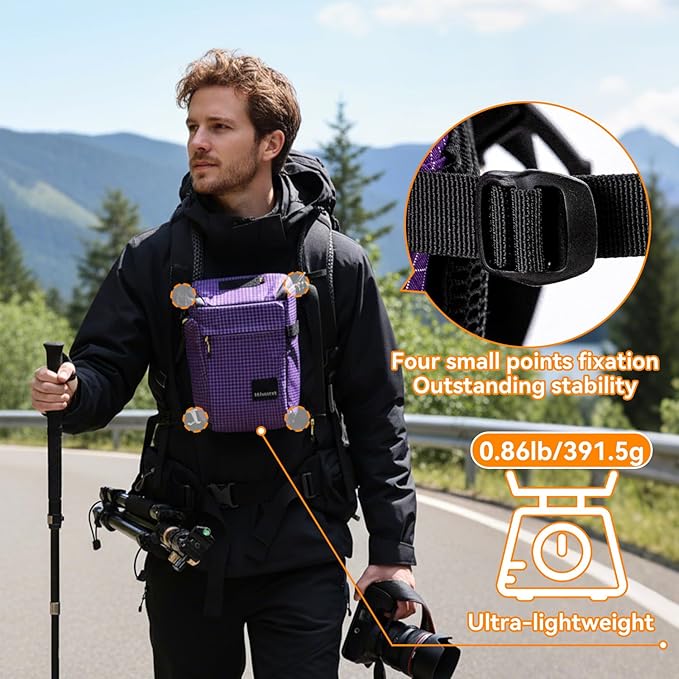 HIKEMAN Shoulder Bag Case for Camera - Outdoor Waterproof Shockproof Camera Bag,Detachable Strap for Daily Use,Travel,Cycling Climbing(Grey)