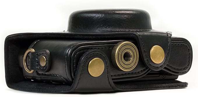 MegaGear Ever Ready Protective Leather Camera Case, Bag for Sony Cyber-Shot DSC-WX500 Digital Camera (Black) (MG599)
