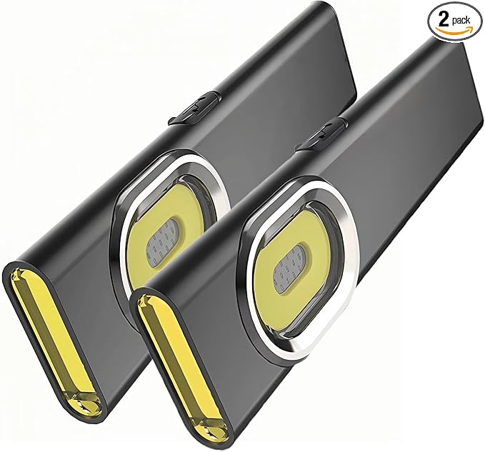 Small Pocket Flashlight, 2 Pack Ultra-Slim 8mm EDC Flashlight Rechargeable, 600 Lumens, 8 Modes Mini LED Flashlight for Car, Home, Camping, Hiking, Night Work, Walking, Emergency