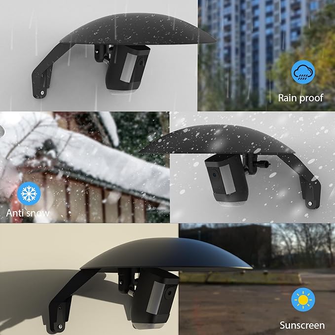 2 in 1 Security Camera Sun Rain Cover for All 1/4'' Thread Camera with Adjutable Mount for Ring Spotlight Cam Plus/Ring Spotlight Cam Pro/WyzeCam/Blink/Arlo/for eufy/Google Nest and More