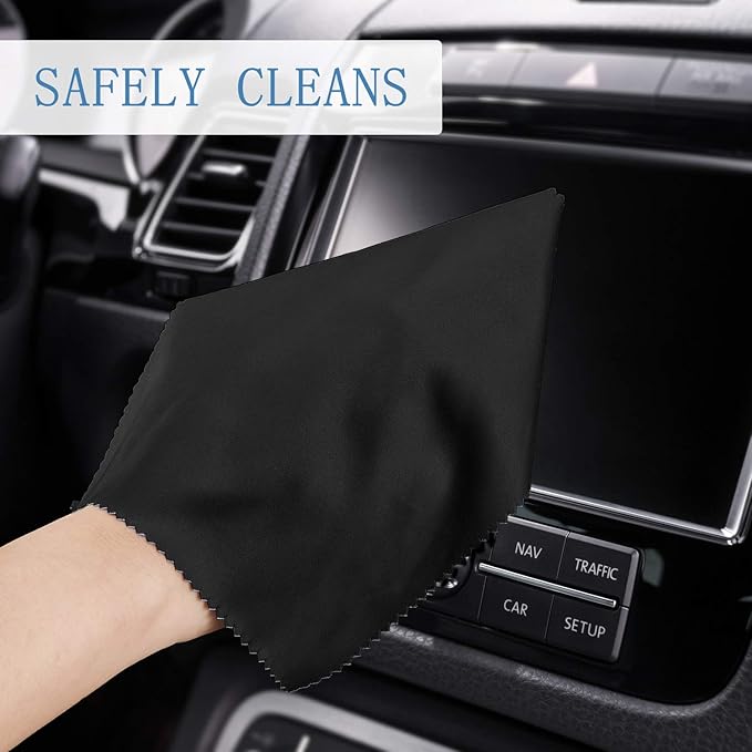 Frienda 50 Pcs Microfiber Cleaning Cloth for Glasses 6x7 Inch Lens Eyeglasses Cleaning Cloth Sunglasses Electronics Glasses Optical Cleaner Wipes Bulk for Camera Lens Eyeglass Screen(Black)