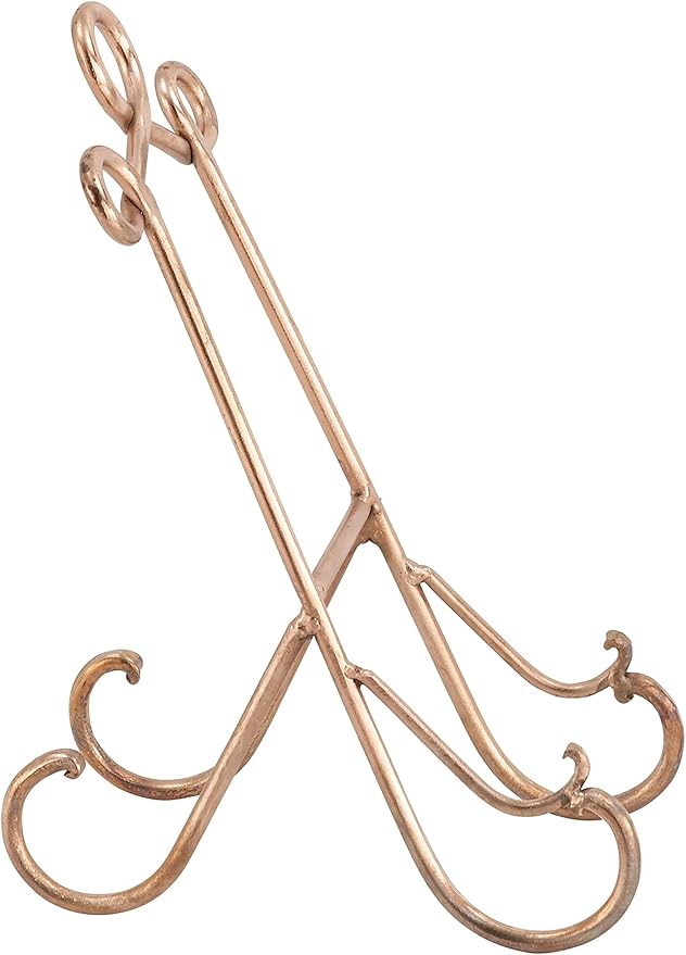 Deco 79 Metal Display Easel Scroll Tabletop Easel, set of 3 Display Stand 5" x 10" x 14", Multi Colored