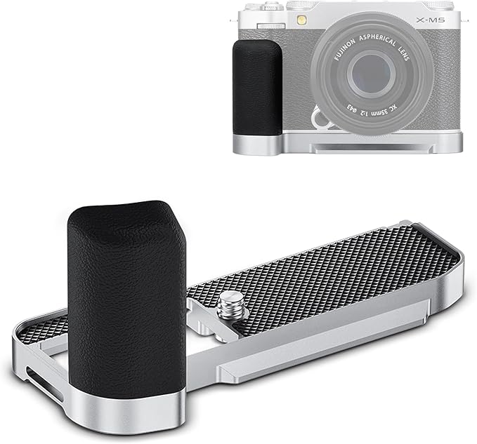 X-M5 XM5 Handgrip, L-Shape Bracket Handle for Fujifilm Fuji X-M5 XM5 Camera, with Built-in Arca Quick Release Plate & Battery Compartment Opening, XM-5 Hand Grip Holder Anti-Slip Microfiber Pad Design
