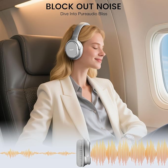 USB C Wired Over-Ear Headphones with Microphone, Volume Control, Share Port, and Adjustable Headband Foldable Stereo Headset for iPhone 16, Samsung, Laptop, Gaming, Travel