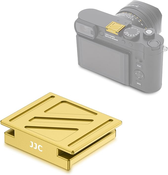 JJC Hot Shoe Cover Cap for Leica Q3 43/ Q3/ Q2 Cameras, Aluminum Alloy Shoe Mount Protector with Full-Coverage Design and Silicone Pad, Anti-Scratches & Dustproof-Gold