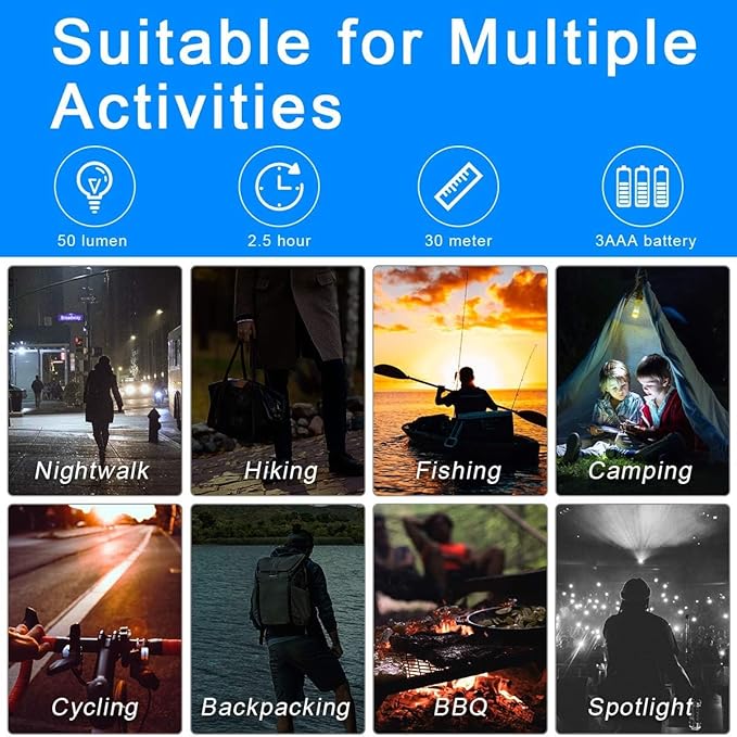 AHIER 9 LED Glow in Dark Flashlights, 4 Pack Rubber Coated Small Flashlights with Straps, Portable Handy Lights for Camping, Hiking, Indoor, Assorted Colors