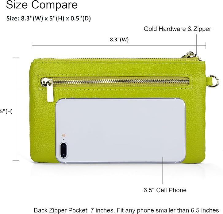 befen Genuine Leather Wristlet Clutch RFID Blocking Bag Cell Phone Wallet Purse Wristlet Wallet Purses and Handbags for Women
