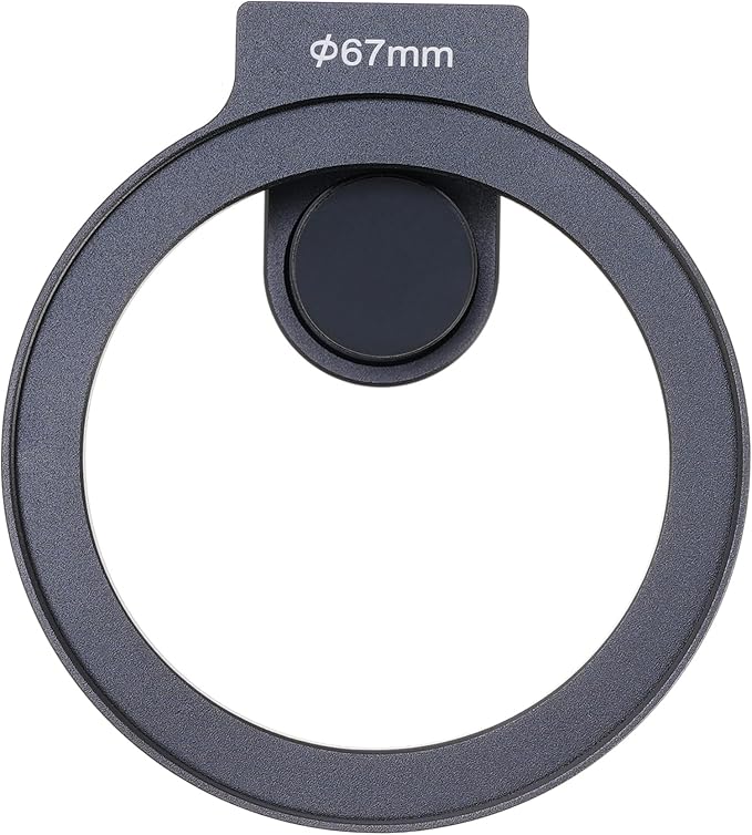 FOTGA Clip-on 67mm Thread Lens Filter Adapter for iPhone 17 14 15 16 Pro Max Smartphone Cell Phone,Cold Shoe Mount for Micrphone/LED Light,Anti-Slip/Anti-Scratch Lock Knob (Filter Adapter)
