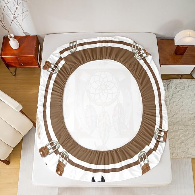 Erosebridal Horse Sheets Cowboys Western Brown Horse Print Bed Sheets Cowgirls Rustic Farmhouse Decor Fitted Sheet Grids Patchwork Flat Sheet Dream Catcher Feather Bedding Sets Full Size 4 Pcs