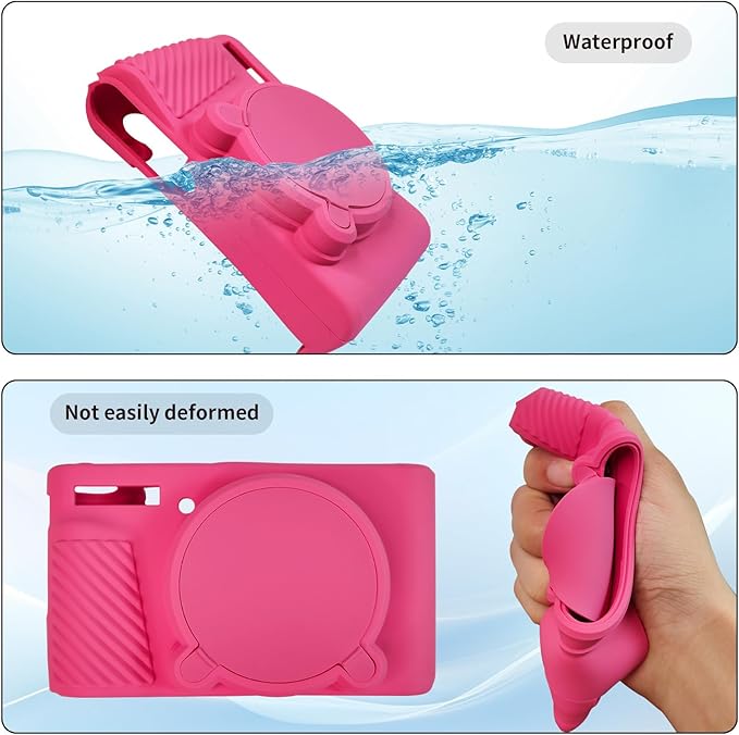 SX740 Camera Case, SX740 Camera Cover Silicone Sleeve Protective Case with Removable Lens Cover, Anti-Scratch Soft Camera Body Skin for Canon PowerShot SX740/SX730 HS Digital Camera,Rose
