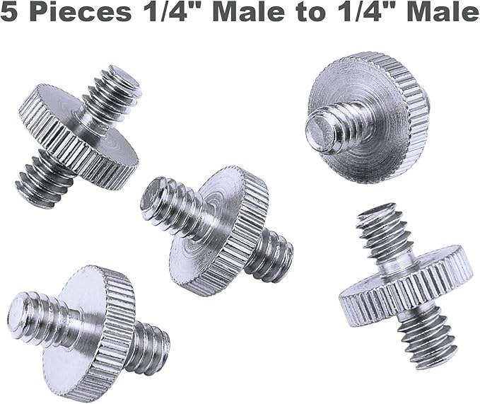1/4 Inch and 3/8 Inch Converter Threaded Screws Adapter Mount Set for Camera/Tripod/Monopod/Ballhead, 21 Pieces