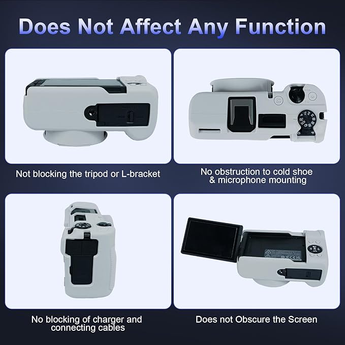 EASY HOOD V1 Case, Silicone Camera Cover with Removable Lens Cover, Soft Protector Lightweight Carrying Body Skin for Canon PowerShot V1 Digital Camera - Light Gray