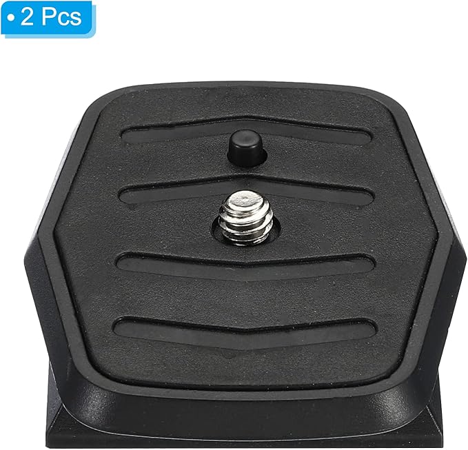 PATIKIL Tripod Quick Release Plate, 44mm 2 Pack Camera Tripod Adapter Mount Parts Replacement Mounting Plate for Tripod Model 2, Black