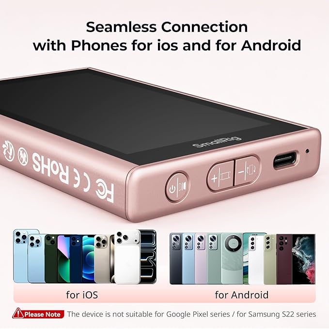 SmallRig Pink Phone Monitor Screen with Wireless Control, 1080P Wireless Recording, Magnetic Video Monitor for MagSafe for iPhone, for Vlogging Live Streaming Content Creation-5746