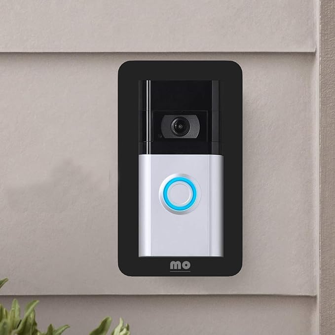 Non-Adhesive Wall Plate Compatible with RingDoorbell Battery Doorbell & Older 1/2/3/4 2nd Gen & 3 Plus Blank Plastic Plate Sits Between Bell & Wall Covers Holes Scratches