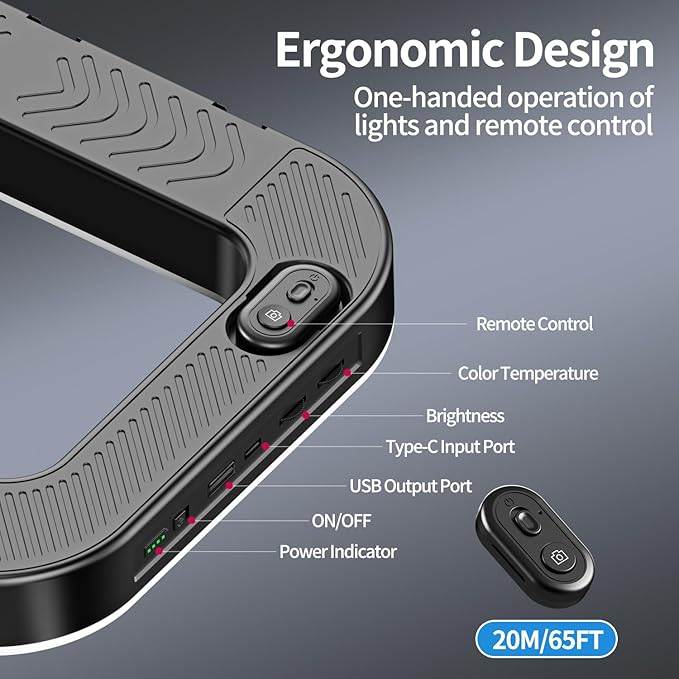 yAyusi Cell Phone Light for Video Recording, Handheld Phone Stabilizer with Light, 8000mAh LED Selfie Phones Ring Light with Phones Holder, Smartphone Video Rig for Camera, Action Camera, Vlog, TikTok