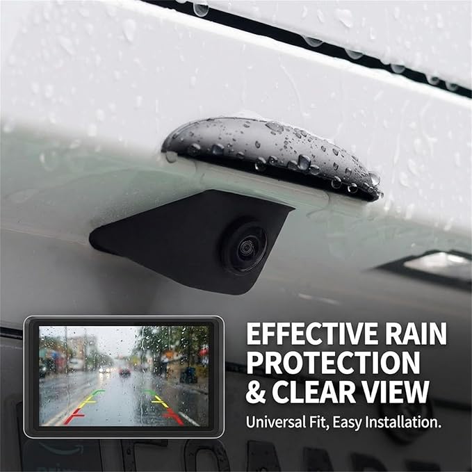 Rear View Backup Camera Cover, Car Rear Camera Rain Cover, Backup Camera Cover for Rain Car, Anti-Rain Reversing Cameras Protection, Universal Abs Rain Shield for Most Cars (White*2pcs)