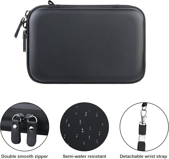 Canboc Carrying Case for MacBook Air Pro Charger MagSafe/MagSafe 2 Power Adapter, iPhone 16/16 Pro MagSafe Charger, USB C Hub, Type C Hub, USB Multiport Adapter, Hard Shockproof Bag, Black