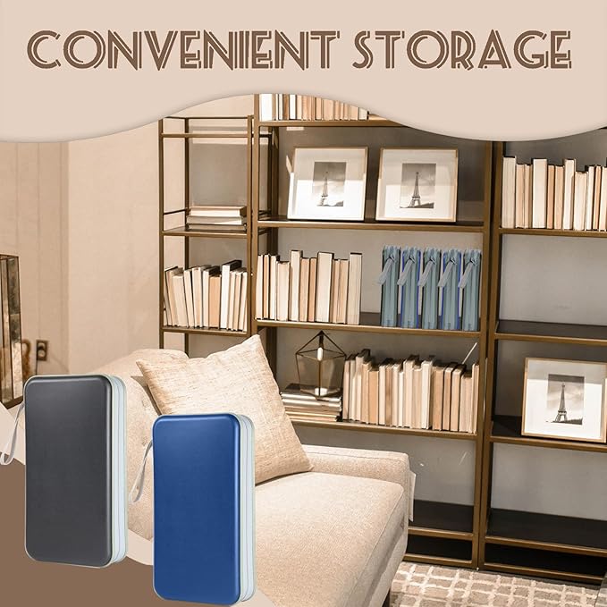 YILAG CD Case DVD Storage 2 Pack,100 Capacity DVD Cases Holder CD Storage Case Holders Plastic CD DVD Disc Case Storage Wallet Binder for Car Home Office Travel (Black&Blue)