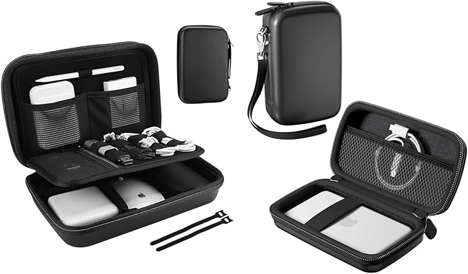 ProCase Hard Travel Electronic Organizer Case Bundle with EVA Hard Shell Case for iPhone Air Magsafe Battery Portable Charger