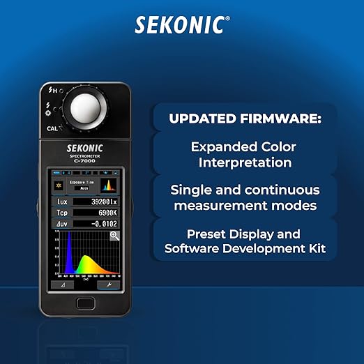 Sekonic C-7000 Spectrometer Spectrum Analyzer - Portable Handheld Tool for Precision Color Control & Interpretation for Home, Designer's Firm, Engineering Lab & Industrial Use