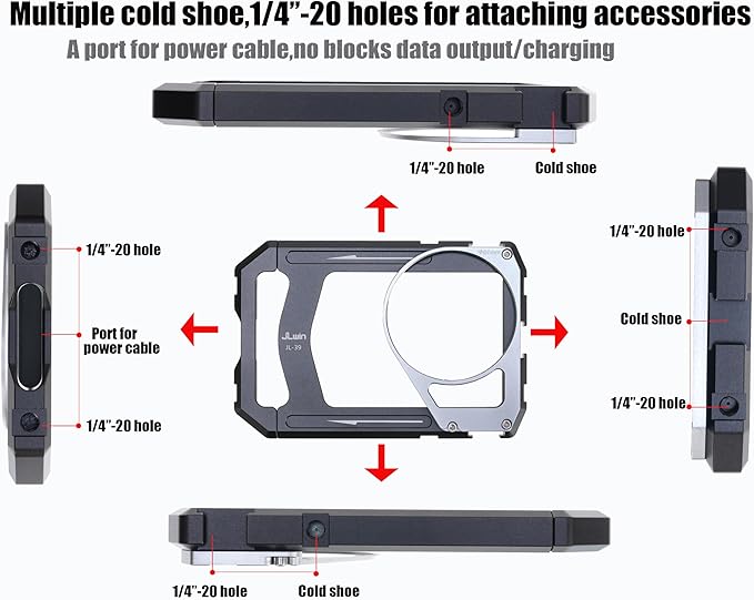 Fotga Universal Smartphone Cage Photo Video Stabilizer W/Handles + 67mm Variable ND Filter for iPhone 17 16 15 14 Pro Max Samsung Cell Phone Vlog Live Stream Video Recording, Cold Shoe Tripod Mount