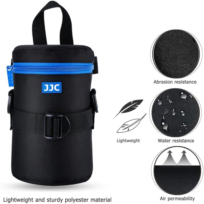 JJC Deluxe Lens Case Pouch for Canon EF 75-300mm f4.5-5.6/EF 24-105mm f4L/EF 16-35mm F4L/RF 75-300mm f4-5.6,Nikon AF-S 24-70mm f2.8/16-35mm f4G/70-300mm f4.5-6.3G & More Lens below 3.15" x 6.1"(D x L)