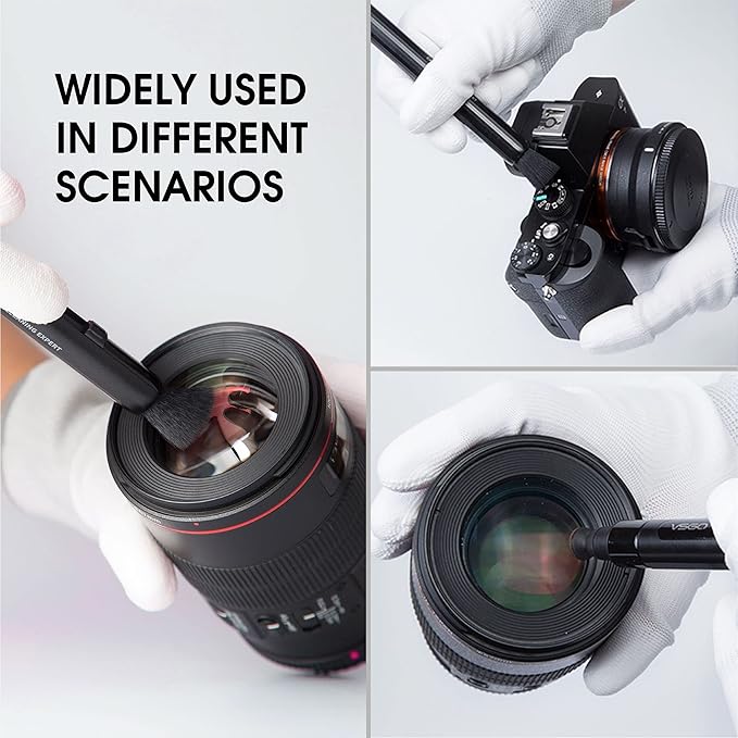 VSGO Lens Cleaning Pen with Power Switch – Compatible with Canon, Nikon, Sony Cameras, Binoculars, and AR/VR Glasses – Includes 2 Replaceable Carbon Tips (V-P03E)