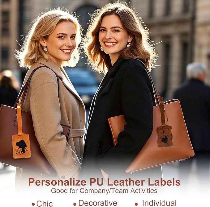 Laser Engraving Brown Luggage Tags Material - 20 Sets Ideal Laserable Engravable Faux PU Leather Gifts - Lasable Leatherette Name ID with Flap Cover for Suitcases Bag Backpack During Trip