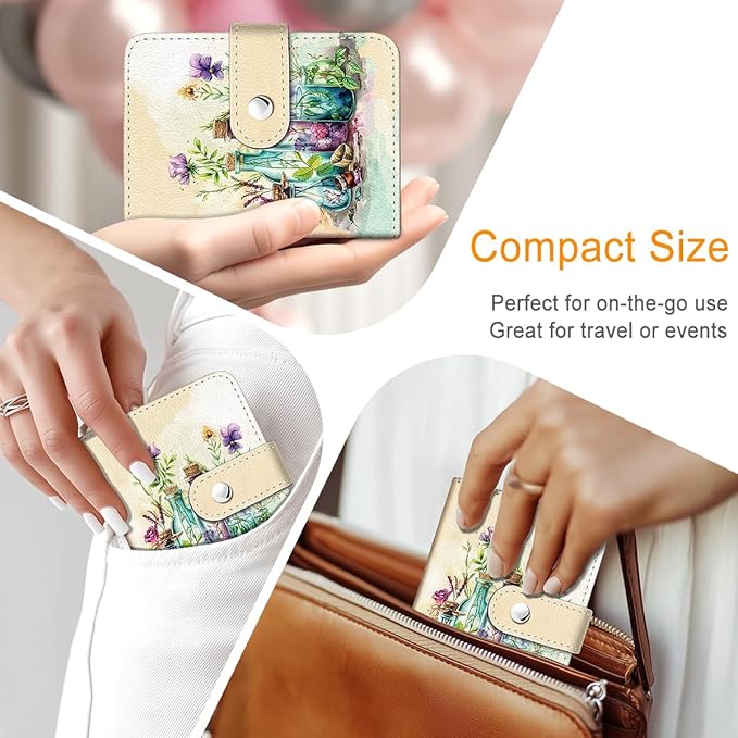 Lebrocoli Magic Bottle Floral Small Photos Album for 2x3 Inch Films, 56 Pockets Mini Cute Albums Book for Polaroid Fujifilm Instax Mini Instant Camera Printer, Kpop Photocard Pictures Holders Storage